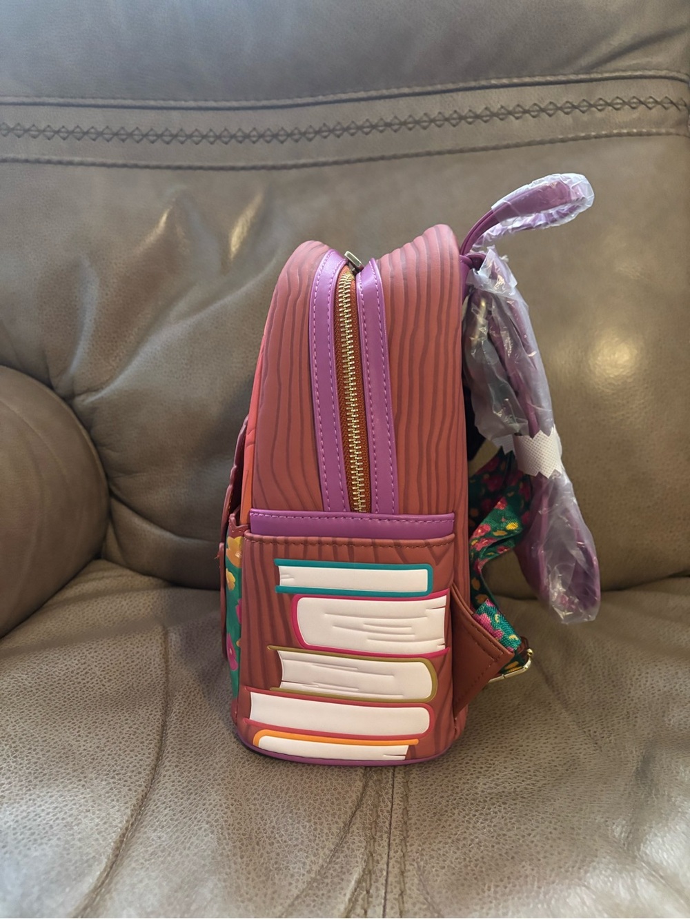 Loungefly Rapunzel Storytime Mini Backpack - Pink & Purple & Gold Accents - Picture 2 of 4